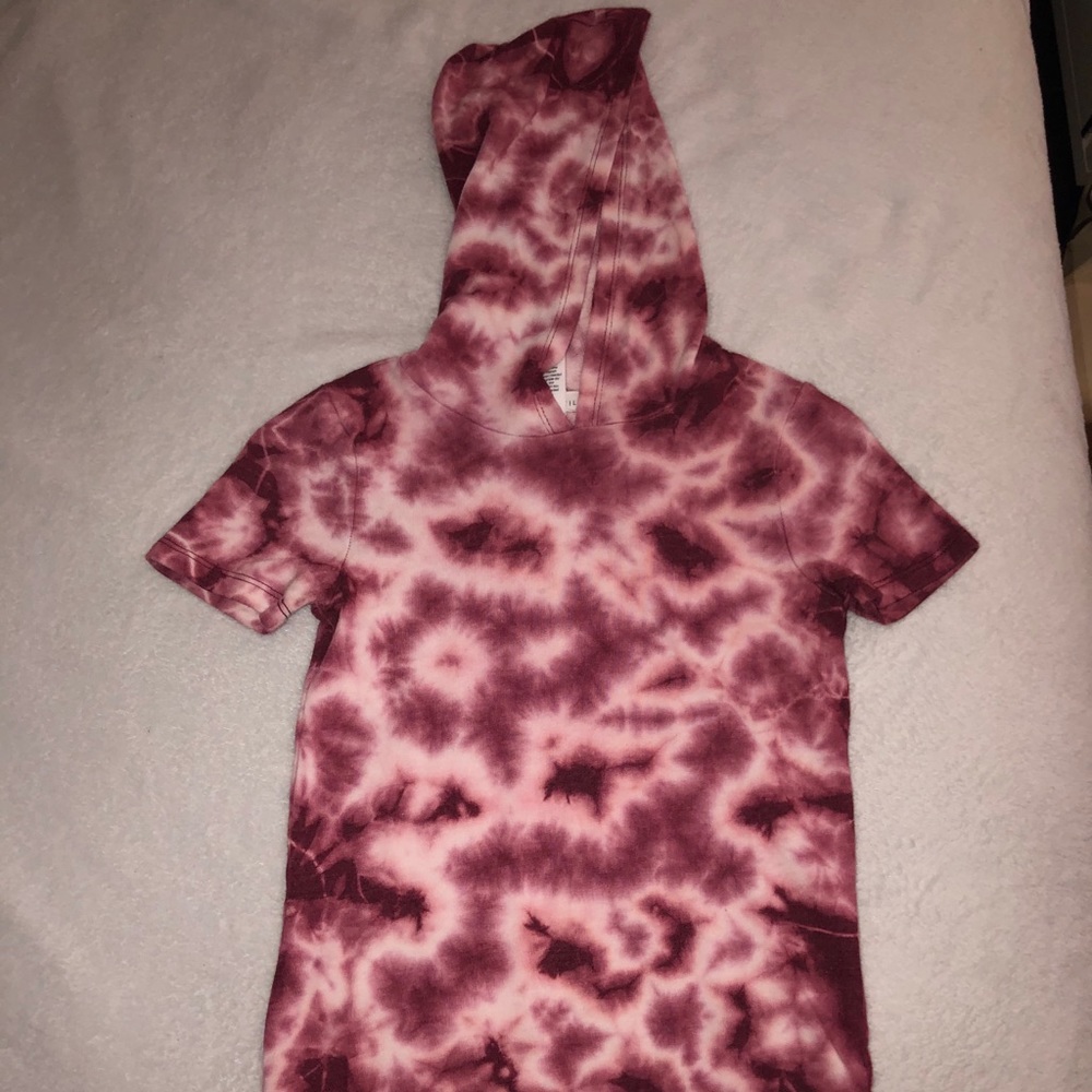 pink tie dye Full tilt hooded t-shirt